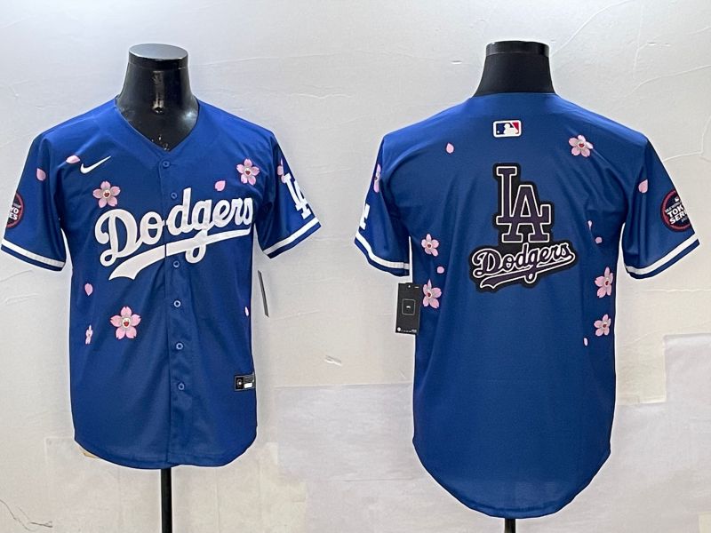 Men Los Angeles Dodgers Blank Blue Sakura Edition 2025 Nike MLB Jersey style 19->los angeles dodgers->MLB Jersey